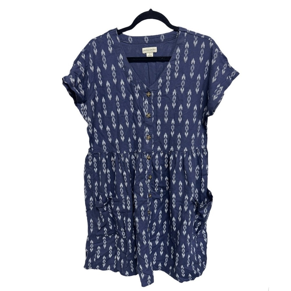 Boho Milkmaid Arrow Print Oversized Button Down Dress Peyton & Parker Size Small